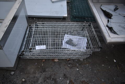 ALL ONE MONEY! Lot of 4 BRAND NEW SCRATCH AND DENT! Chrome Finish Wire Shelves.