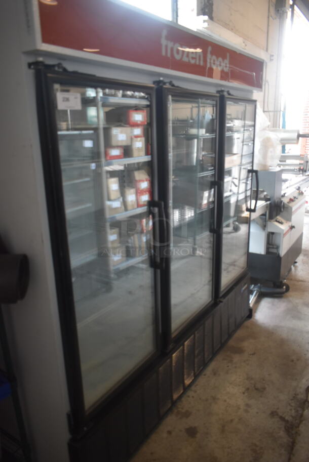 Master-Bilt BLG-74HDA Metal Commercial 3 Door Reach In Freezer Merchandiser w/ Poly Coated Racks. 208-230 Volts, 1 Phase. Tested and Working! - Image 2 of 8