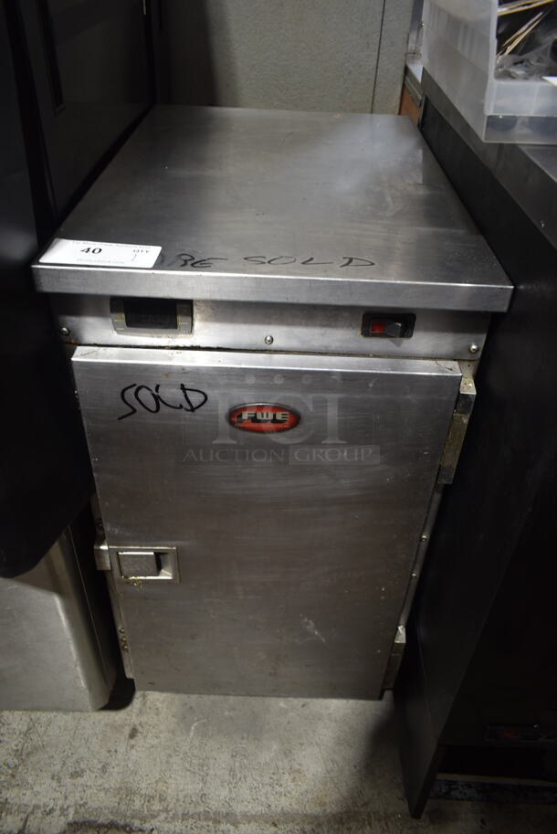FWE Stainless Steel Commercial Single Door Undercounter Warming Holding Cabinet on Commercial Casters. Tested and Working!