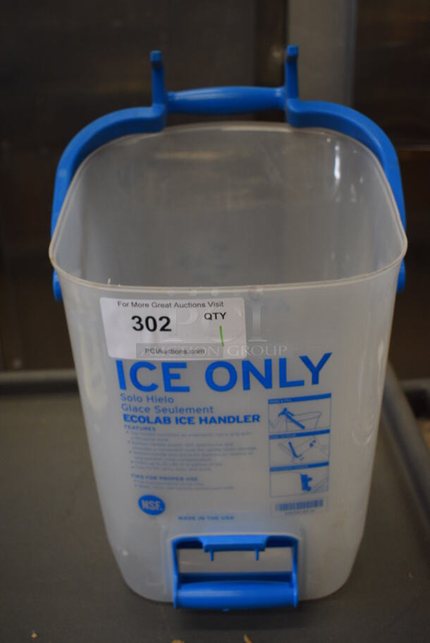 Clear and Blue Poly Ice Bucket. 13x15x15
