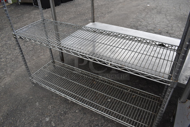 Chrome Finish 3 Tier Wire Shelving Unit. BUYER MUST DISMANTLE. PCI CANNOT DISMANTLE FOR SHIPPING. PLEASE CONSIDER FREIGHT CHARGES. 48x14x45 - Image 4 of 4