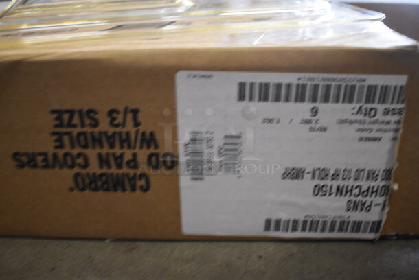 ALL ONE MONEY! Lot of 12 BRAND NEW IN BOX! Cambro Poly Light Amber Colored 1/3 Size Drop In Bin Lids! - Image 4 of 4