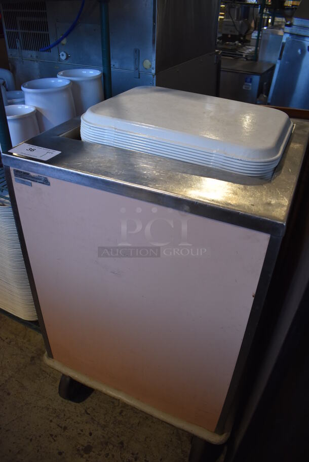 Servolift Eastern TCOH-ST Stainless Steel Commercial Tray Return w/ Cambro Camtray Poly Food Trays on Commercial Casters. 23x23x36. Trays 18.5x14.5x1
 - Image 3 of 5
