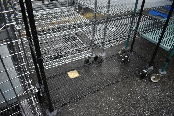 Black Finish 5 Tier Shelving Unit on Commercial Casters. BUYER MUST DISMANTLE. PCI CANNOT DISMANTLE FOR SHIPPING. PLEASE CONSIDER FREIGHT CHARGES. 48x14x80 - Image 4 of 5