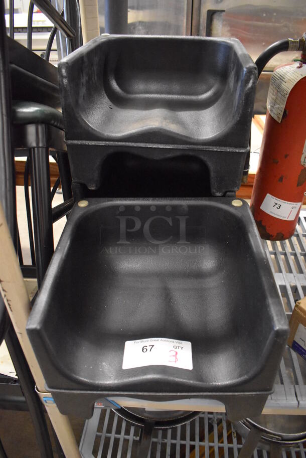 3 Black Poly Booster Seats. 12.5x12x9.5. 3 Times Your Bid!