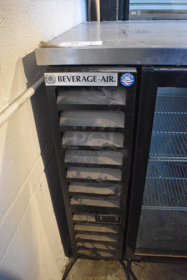 Beverage Air BB68HC-1-G-B Metal Commercial 2 Door Back Bar Cooler Merchandiser. 115 Volts, 1 Phase. 69x29x37.5. Tested and Working! - Image 5 of 8