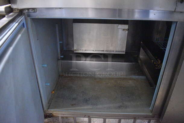 Delfield Model 4464N-24M Stainless Steel Commercial Sandwich Salad Prep Table Bain Marie Mega Top w/ Cutting Board on Commercial Casters. 115 Volts, 1 Phase. 65x36x46. Tested and Working! - Image 9 of 9