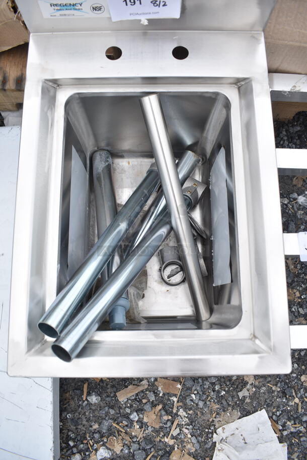 BRAND NEW SCRATCH AND DENT! Regency 600B12114 Stainless Steel 1 Bowl Underbar Hand Sink- 21" x 14" - Image 4 of 5