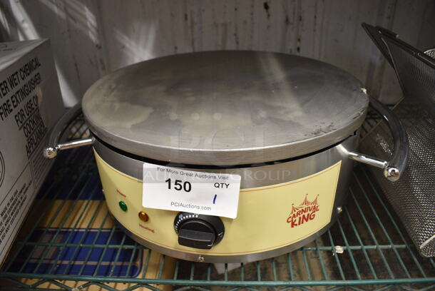 BRAND NEW SCRATCH AND DENT! 2023 Carnival King 382CMPT16A Stainless Steel Commercial 16" Round Portable Steel Crepe Maker. 120 Volts, 1 Phase. Tested and Working! - Image 2 of 5