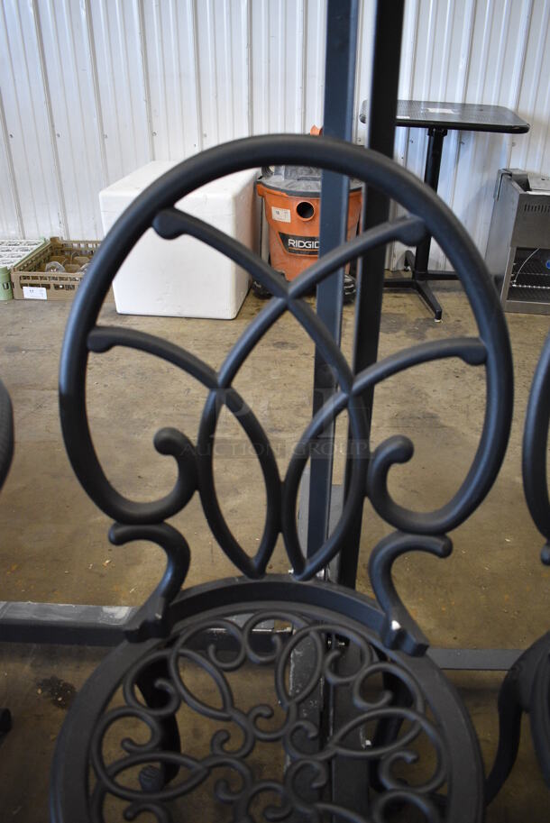 2 Black Metal Mesh Outdoor Patio Chairs. 16x17x36. 2 Times Your Bid! - Image 4 of 5