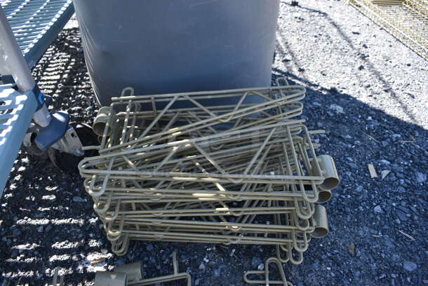 ALL ONE MONEY! Lot of Tan Pieces for Wire Shelves Including Bumpers and Brackets - Image 5 of 5