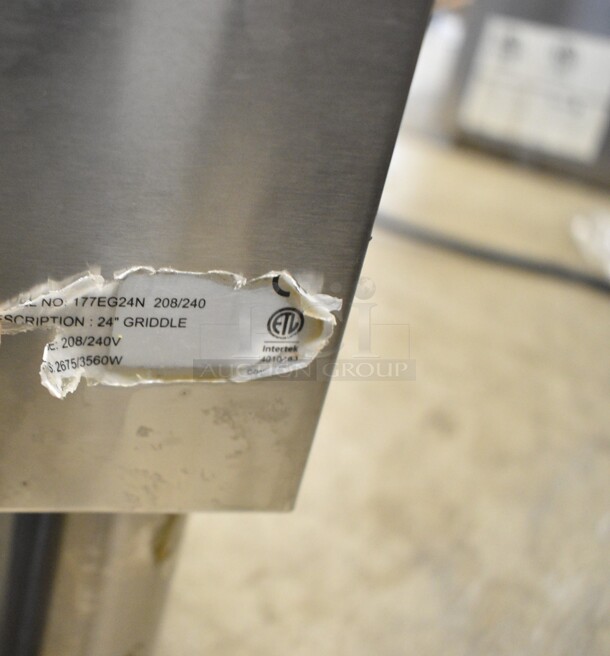 Avantco 177EG24N Stainless Steel Commercial Countertop Electric Powered Flat Top Griddle. 208/240 Volts, 1 Phase.  - Image 6 of 6
