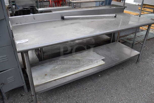 Stainless Steel Table w/ Back Splash and Metal Under Shelf. - Image 4 of 4
