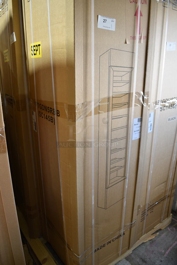 BRAND NEW IN BOX! Galaxy 177GDN5RBB Metal Commercial Single Door Reach In Cooler Merchandiser w/ Poly Coated Racks and LED Lighting. 110-120 Volts, 1 Phase. - Image 2 of 3