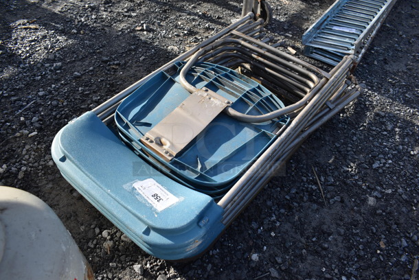 6 Blue Folding Chairs. 17x2x37. 6 Times Your Bid! - Image 4 of 6