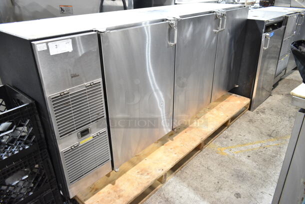 Glastender BB84-L1-SNH(LLR) Stainless Steel Commercial 3 Door Back Bar Cooler. 115 Volts, 1 Phase. Tested and Working! - Image 2 of 7