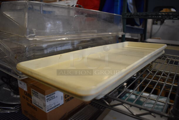 ALL ONE MONEY! Tier Lot of 5 Poly Clear Dome Covers and 4 Trays - Image 2 of 4