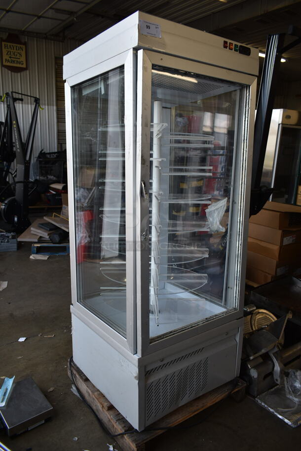 Tekna 8400 NFN Metal Commercial 4 Sided Cooler Merchandiser w/ Round Shelves. See Pictures For Broken Glass Pane. 220 Volts, 1 Phase. - Image 2 of 6