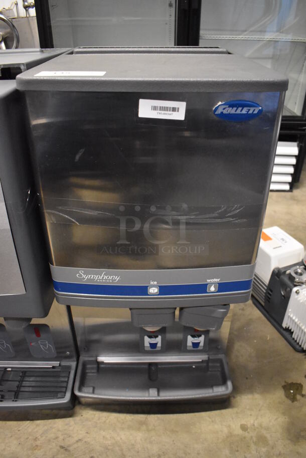 Follett 12CI400A Symphony Series Stainless Steel Commercial Countertop Ice Machine w/ Ice and Water Dispenser. 115 Volts, 1 Phase. 16x23x32