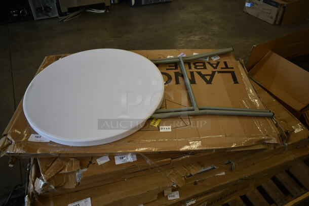 2 BRAND NEW SCRATCH AND DENT! Lancaster Table & Seating White Round Folding Tables. 2 Times Your Bid! - Image 2 of 4