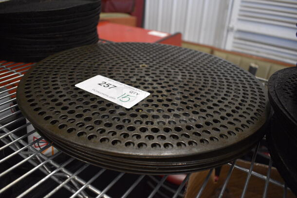 15 Metal Round Perforated Pizza Baking Pans. 16x16. 15 Times Your Bid! - Image 2 of 2