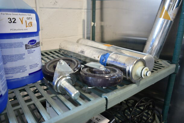 ALL ONE MONEY! Lot of Various Items Including Water Filter Cartridges, Commercial Casters and 2 Jugs of Diversey Rinse Aid.  - Image 3 of 5