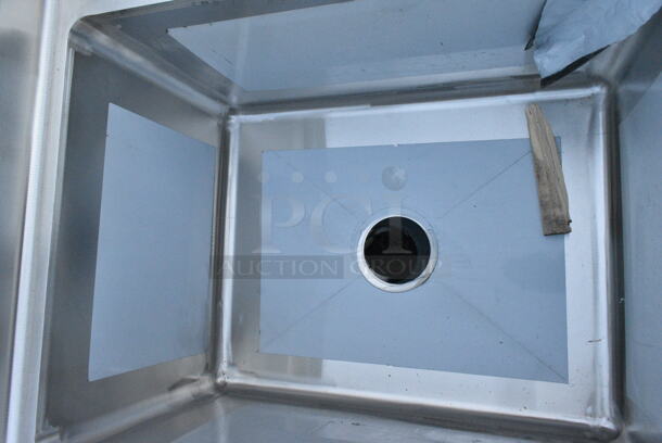 BRAND NEW SCRATCH AND DENT! Regency 600S3162018L Stainless Steel 3 Bay Sink w/ Left Side Drain Board. Bays 16x20x12. Drain Board 16.5x21.5. No Legs.  - Image 4 of 7