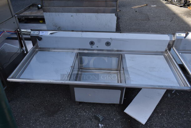 BRAND NEW SCRATCH AND DENT! Regency 600S12323224 Stainless Steel Commercial Single Bay Sink w/ Dual Drain Boards. No Legs. Bay 23x23. Drain Boards 22x25 - Image 2 of 6
