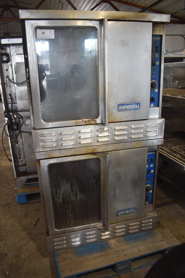 2 Imperial Commercial Stainless Steel Natural Gas Powered Double Convection Ovens. 115V Controls 2 Times Your Bid!