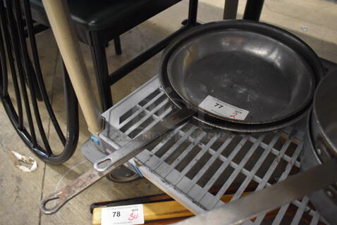 2 Various Metal Skillets. 21.5x12.5x2, 26x14.5x2. 2 Times Your Bid!