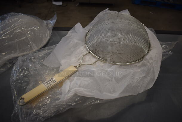 4 BRAND NEW! Winco MSTF-10S Metal Strainers. 23x10.5x4. 4 Times Your Bid! - Image 1 of 3