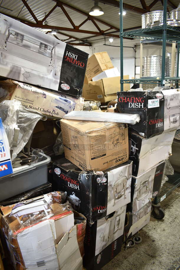 PALLET LOT of 15 BRAND NEW! Items/Boxes Including 7 Winware Chafer, Metal Pan, Tray Slide. 15 Times Your Bid! - Image 1 of 12