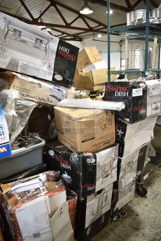 PALLET LOT of 15 BRAND NEW! Items/Boxes Including 7 Winware Chafer, Metal Pan, Tray Slide. 15 Times Your Bid!
