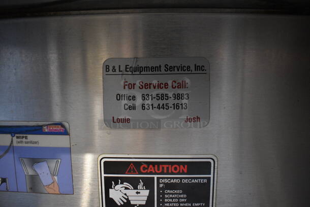 Bunn Stainless Steel Commercial Countertop 4 Burner Coffee Machine w/ Hot Water Dispenser. 16x23x24 - Image 4 of 4