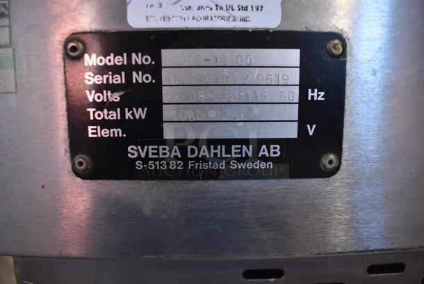 2 Sveba Dahlen DC-12-DD Stainless Steel Commercial Electric Powered Single Deck Pizza Oven on Metal Legs. 208-230 Volts, 3 Phase. 55x50x71. 2 Times Your Bid!  - Image 4 of 11