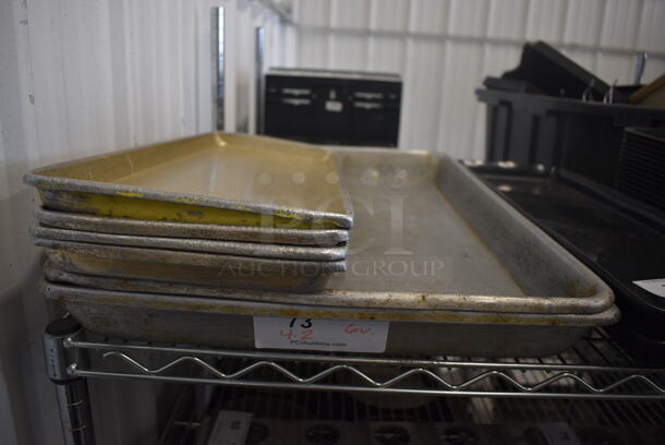 6 Various Metal Trays. Includes 18x26x2. 6 Times Your Bid!