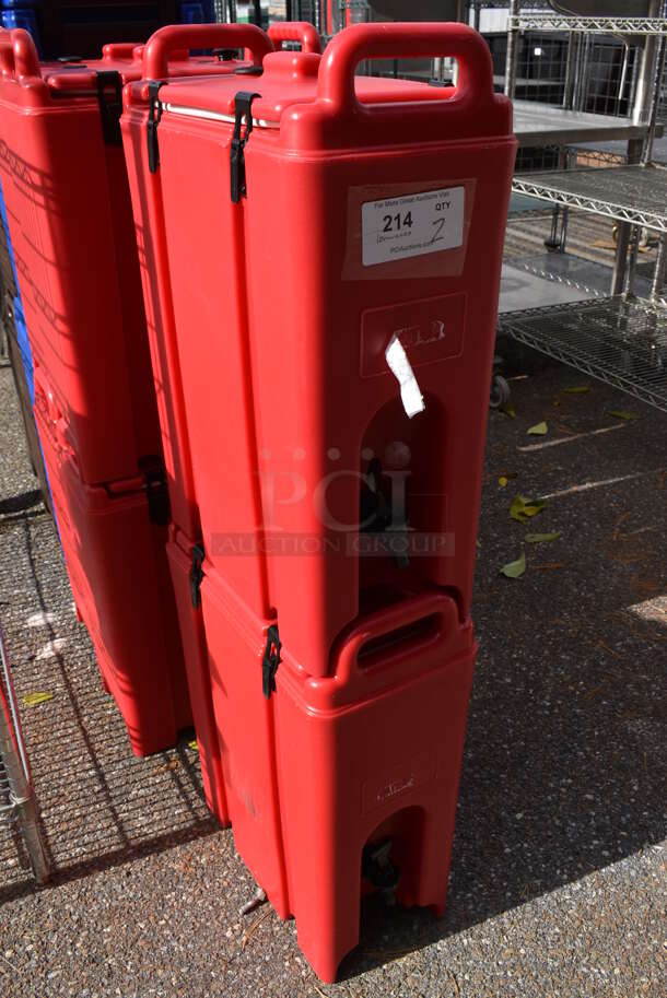 2 Cambro 500LCD Red Poly Insulated Beverage Holder Dispensers. 9x16.5x24. 2 Times Your Bid! - Image 2 of 12
