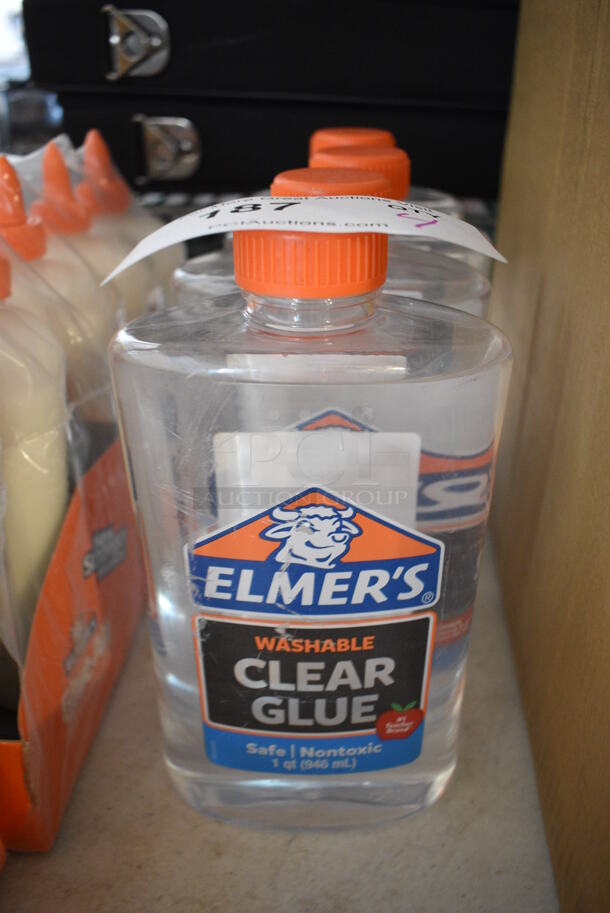 ALL ONE MONEY! Lot of 4 Bottles of Elmer Washable Clear Glue
