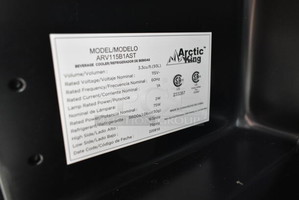 Arctic King ARV115B1AST Metal Mini Cooler Merchandiser. 115 Volts, 1 Phase. Tested and Working! - Image 3 of 3