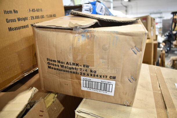 PALLET LOT of 27 BRAND NEW! Items/Boxes Including 2 Box Winco TBH-18 18" Table Number Holders, KC-01-4P Cleaver Sets, Winco WOK-36 16" Chinese Wok, Winco Stacking Booster Seat, F-KS-6016, ALRK-EW, Winco PRC-2 Round Storage Container, Winco Chafers, Metal Steam Pot Insert. 27 Times Your Bid!  - Image 10 of 12
