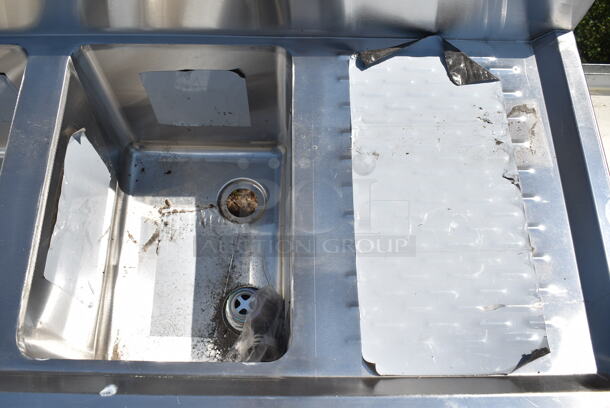 BRAND NEW SCRATCH AND DENT! Regency 600B31014213 Stainless Steel 3 Bowl Underbar Sink with Two Drainboards. Bays 10x14x9.5. Drain Boards 11x15 - Image 4 of 7