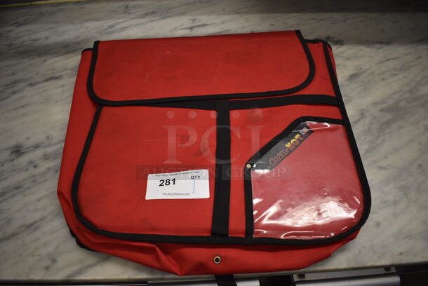 Red Insulated Pizza Box Food Delivery Bag. 18x6x19