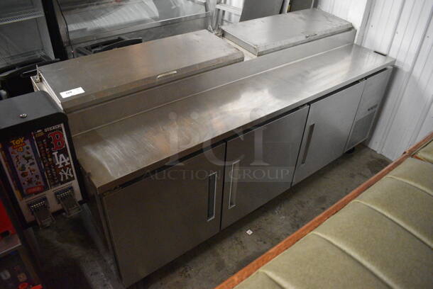 Kairak Model EDFT90 Stainless Steel Commercial Prep Table on Commercial Casters. 115 Volts, 1 Phase. 93x33x46. Tested and Working! - Image 1 of 12