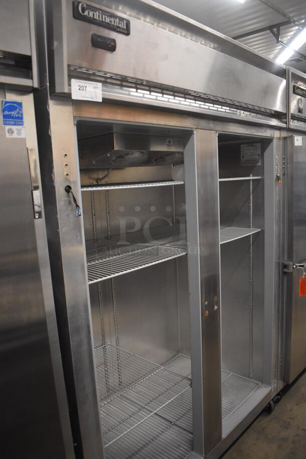 Continental 2FE ENERGY STAR Stainless Steel Commercial 2 Door Reach In Freezer on Commercial Casters. Missing Doors. 115 Volts, 1 Phase. 57x34x82. Tested and Does Not Power On - Image 5 of 6