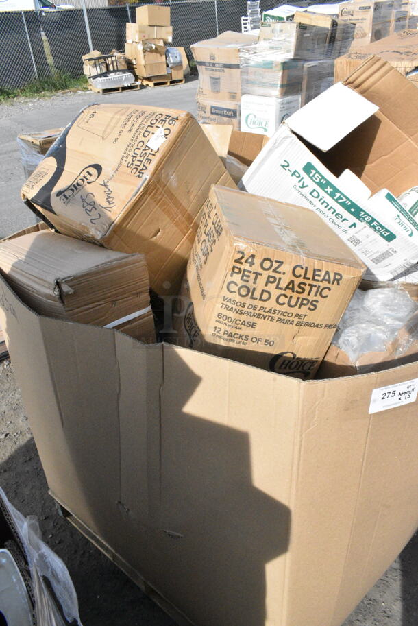 15 BRAND NEW Boxes Including Choice Napkins, 500CC16 Choice Clear PET Customizable Plastic Cold Cup - 16 oz. - 1000/Case, 24 oz Clear PET Plastic Cold Cups. 15 Times Your Bid!  - Image 3 of 5