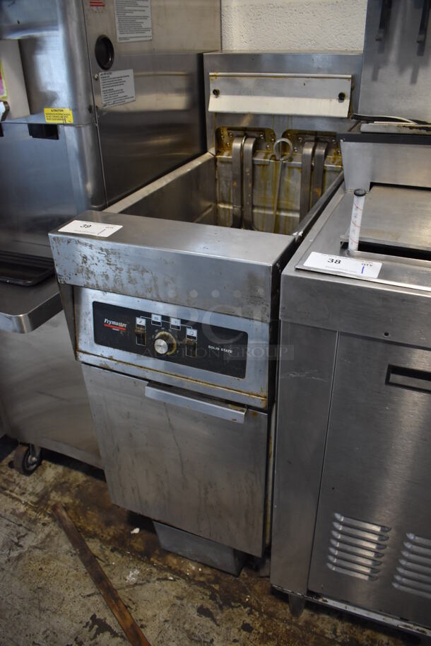 Frymaster H122SD Stainless Steel Commercial Floor Style Electric Powered Deep Fat Fryer on Commercial Casters. 240 Volts, 3 Phase.  - Image 3 of 6
