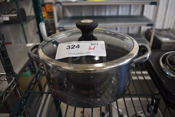 Metal Stock Pot w/ Lid. 13x10x7 - Image 1 of 3