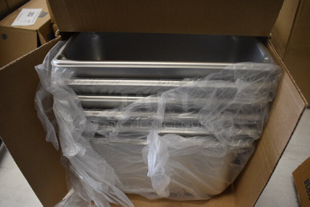 12 BRAND NEW IN BOX! Vollrath Stainless Steel 1/4 Size Drop In Bins. 1/4x6. 12 Times Your Bid!