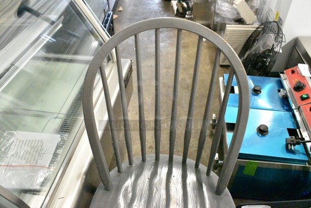 5 Gray Wood Pattern Dining Height Chair. 5 Times Your Bid!  - Image 5 of 7