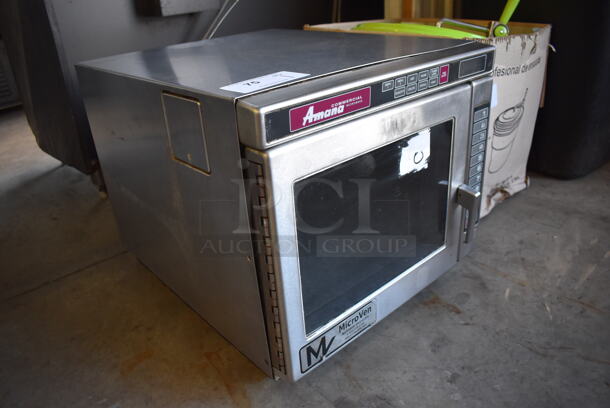 Amana Stainless Steel Commercial Countertop Microwave Oven. 19.5x23.5x19 - Image 2 of 5
